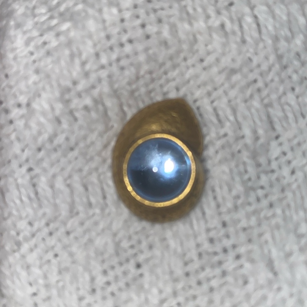 1980S YVES SAINT LAURENT VINTAGE GOLD Replacement EARRING W BLUE GLASS STONES